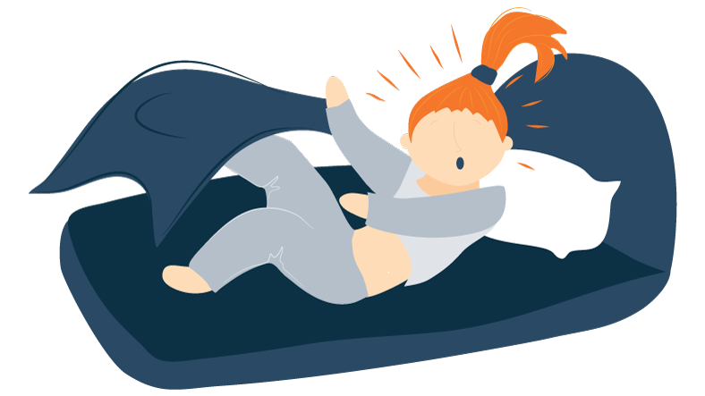 Illustration of a Woman Jumping in Sleep