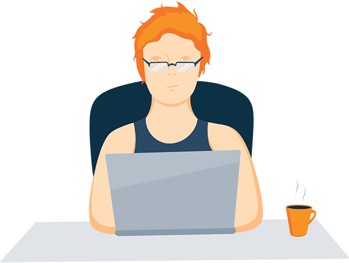 Lady Sitting in front of a Laptop Lady Sitting in front of a Laptop