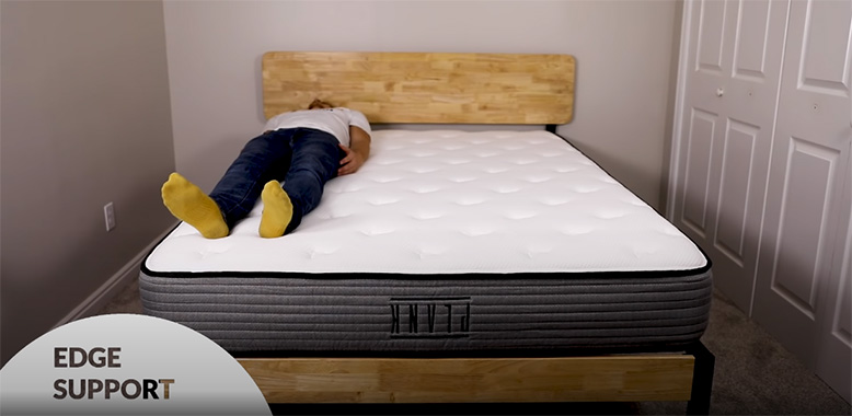 Testing edge support on Plank mattress