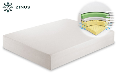 zinus memory foam 12 inch green tea
