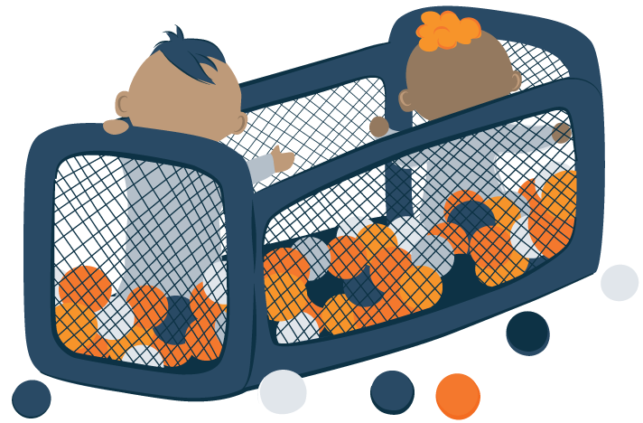 illustration of two infants playing illustration of two infants playing