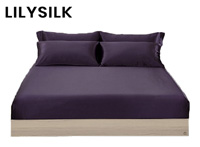 LilySilk 4Pcs Silk Bedding Sheets Flat product image small