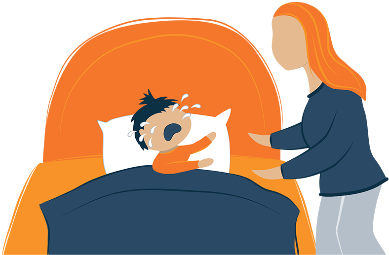 crying kid needs his mommy for comfort illustration crying kid needs his mommy for comfort illustration