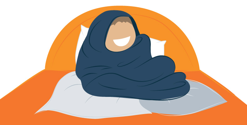 A Smiling Kid Wrapped up in Blanket Illustration A Smiling Kid Wrapped up in Blanket Illustration