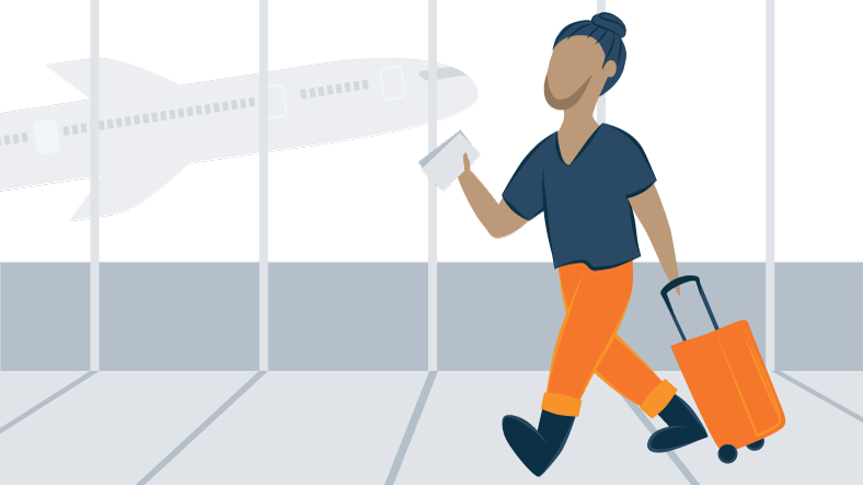Illustration of a Man on The Airport