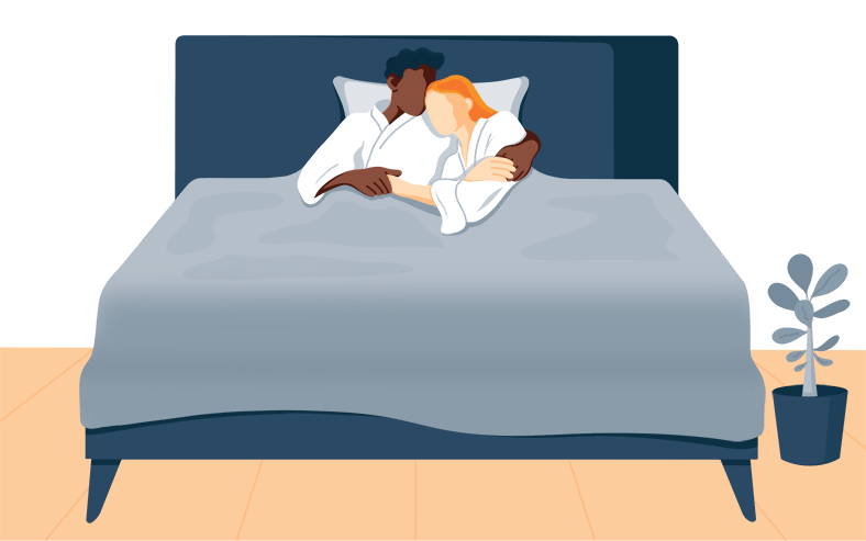 couple laying in bed illustration couple laying in bed illustration