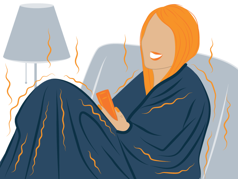 Illlustration of a Woman Covered with Electric Blanket Illlustration of a Woman Covered with Electric Blanket