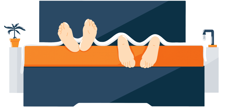 Illustration of a Sleeping Couples Feet Illustration of a Sleeping Couples Feet