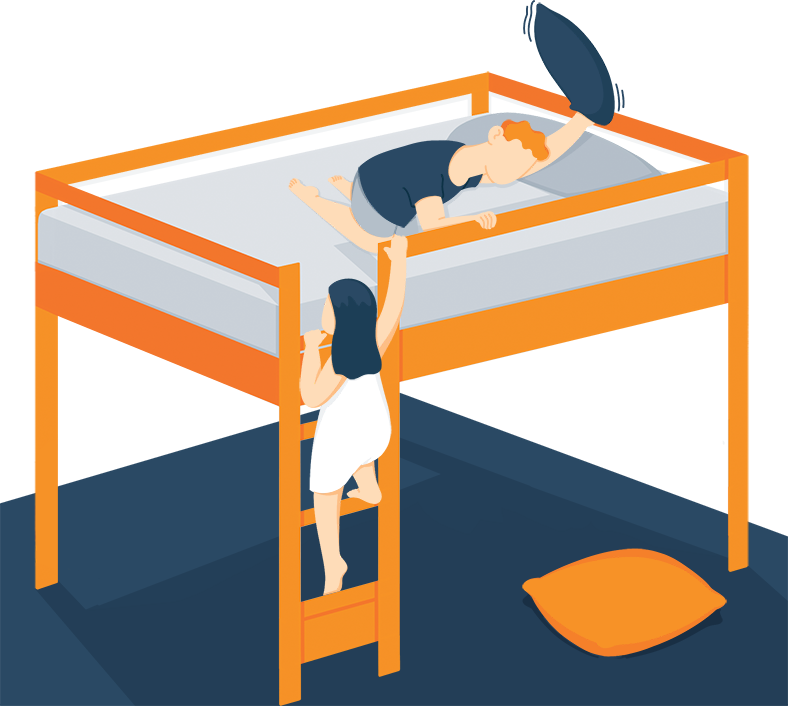 Kids Playing on a Loft Bed