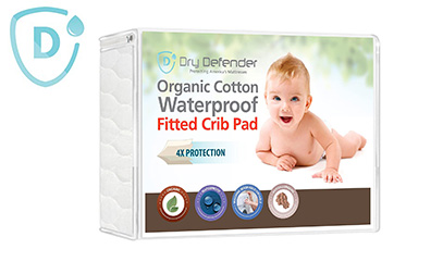 product image of Dry Defender Organic Cotton Waterproof Fitted Crib Pad