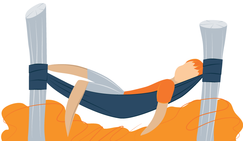 Illustration of a Person Laying in Hammock