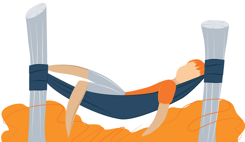 Illustration of a Person Laying in Hammock Illustration of a Person Laying in Hammock
