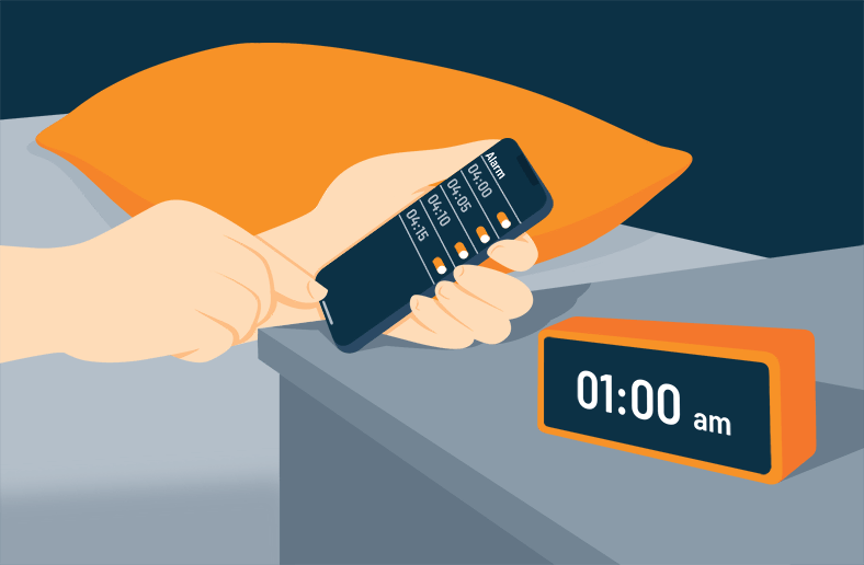 Setting Alarm Clock for Three Hour Sleep