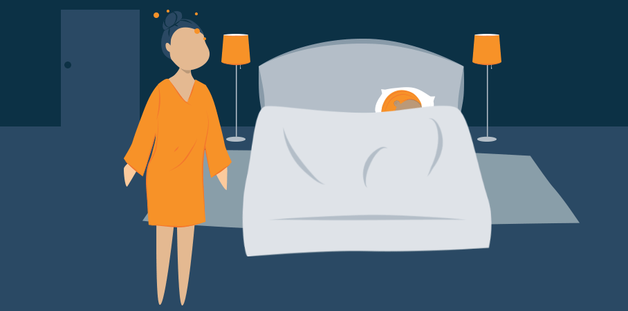 Animated Image of a Lady Sleepwalking at Night