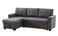 Lilola Home Lucca Linen Reversible Sleeper Sectional Sofa Steel Gray PRODUCT IMAGE SMALL