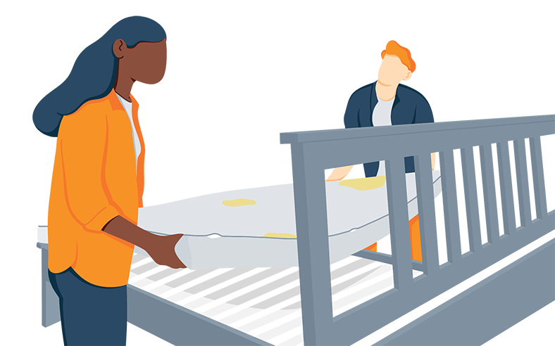 Illustration of Yellow Stains on a Mattress