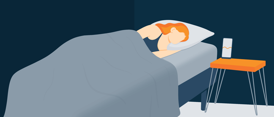 Animated Image of a Smart Mattress Recording while a Lady Sleeps on It Animated Image of a Smart Mattress Recording while a Lady Sleeps on It