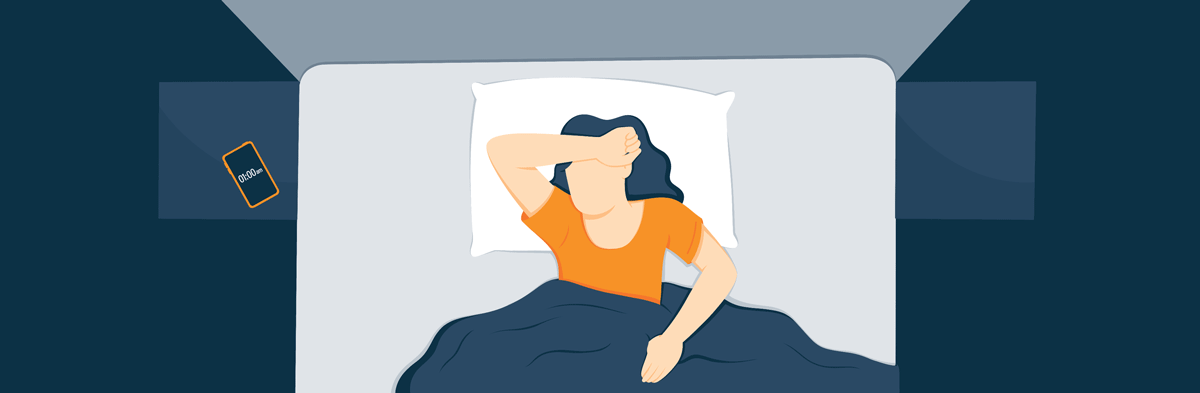 Animated Image of a Woman Struggling To Fall Asleep