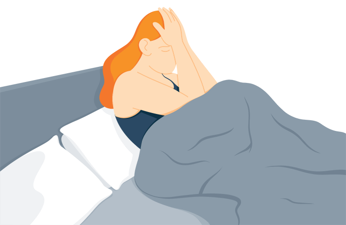 Illustration of a Frustrated Woman Who Can't Fall Asleep Illustration of a Frustrated Woman Who Can't Fall Asleep
