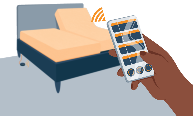 Illustration of a Person Setting Smart Mattress Up Illustration of a Person Setting Smart Mattress Up