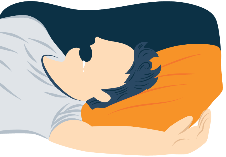 Illustration of a Person with Breathing Disorder Sleeping Illustration of a Person with Breathing Disorder Sleeping