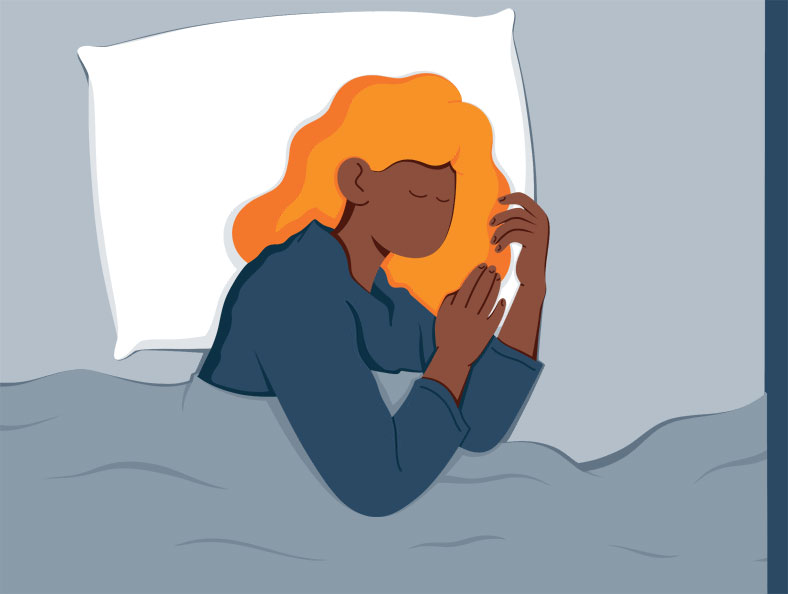 Illustration of a Side Sleeping Woman Illustration of a Side Sleeping Woman