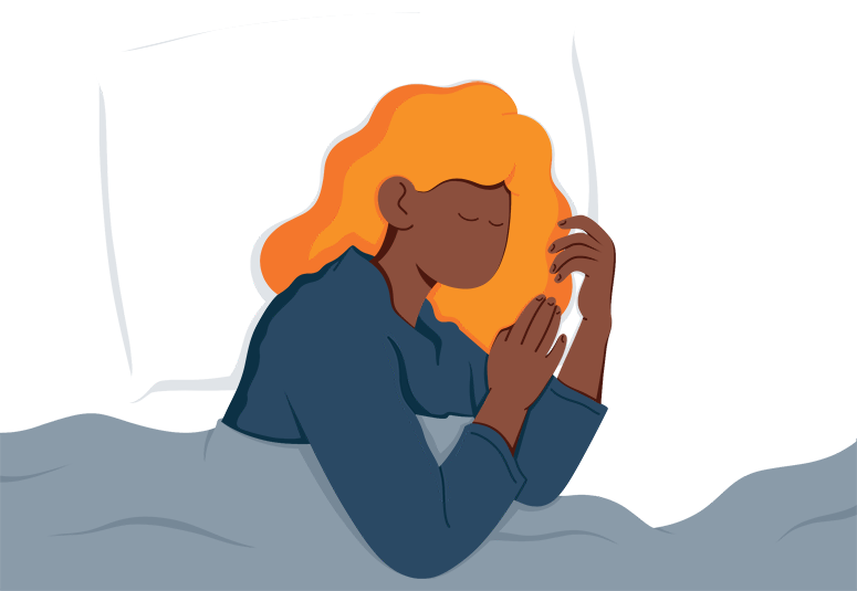 Illustration of a Woman Sleeping on Her Side Illustration of a Woman Sleeping on Her Side