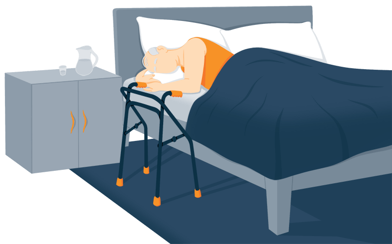 Illustration of an Elderly Man Sleeping in a Nursing Home Illustration of an Elderly Man Sleeping in a Nursing Home