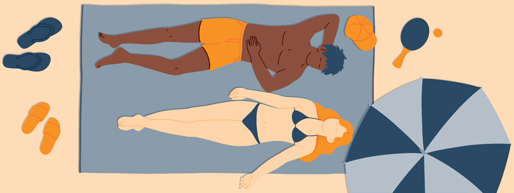 Animated Image of a Couple Sleeping at the Beach