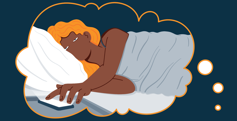 Animated Image of a Woman Hitting a Snooze Button Over and Over Again