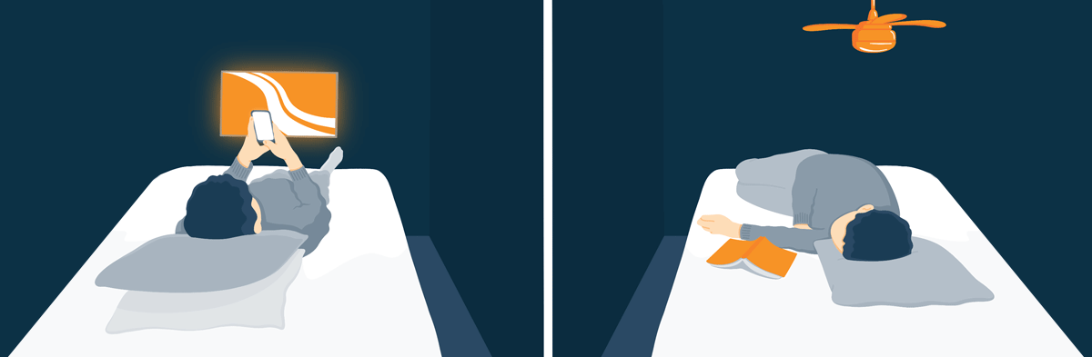 Aniamted Image of a Person with Good vs Bad Sleeping Habits Aniamted Image of a Person with Good vs Bad Sleeping Habits