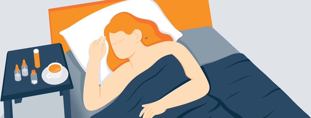 Animated Image of a Lady Sleeping after Taking Natural Remedies Tea, Oils, Pills