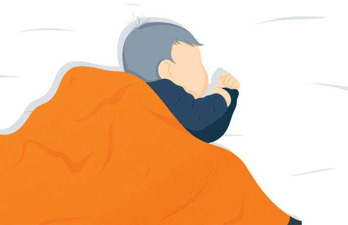 Illustration of a Peacefully Sleeping Baby