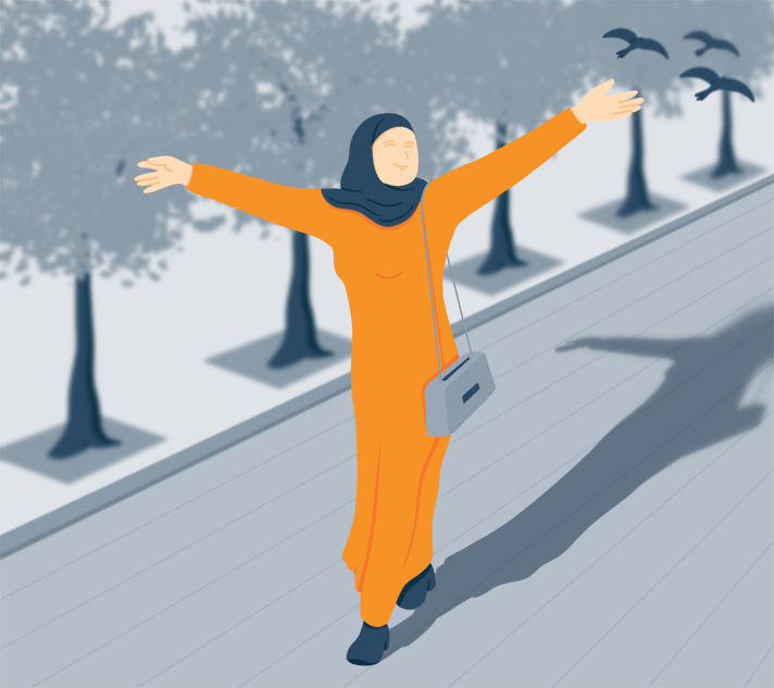 Illustration of a Woman Enjoying the Sun in the Park Illustration of a Woman Enjoying the Sun in the Park