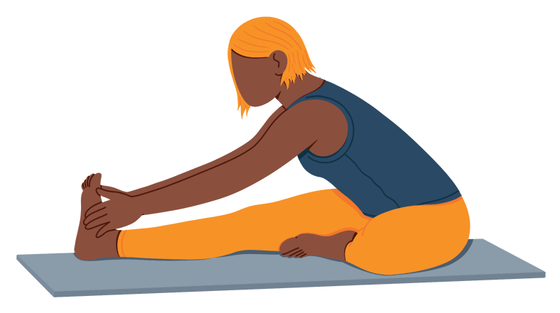 Illustration of a Person in a Janu Sirasana Pose