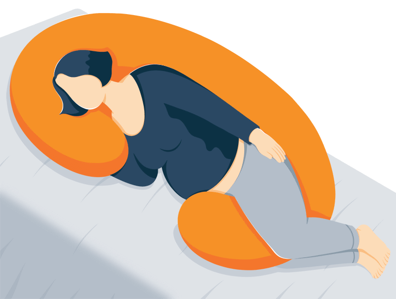 Illustration of a Pregnant Lady Sleeping with a Pillow Between Her Legs Illustration of a Pregnant Lady Sleeping with a Pillow Between Her Legs