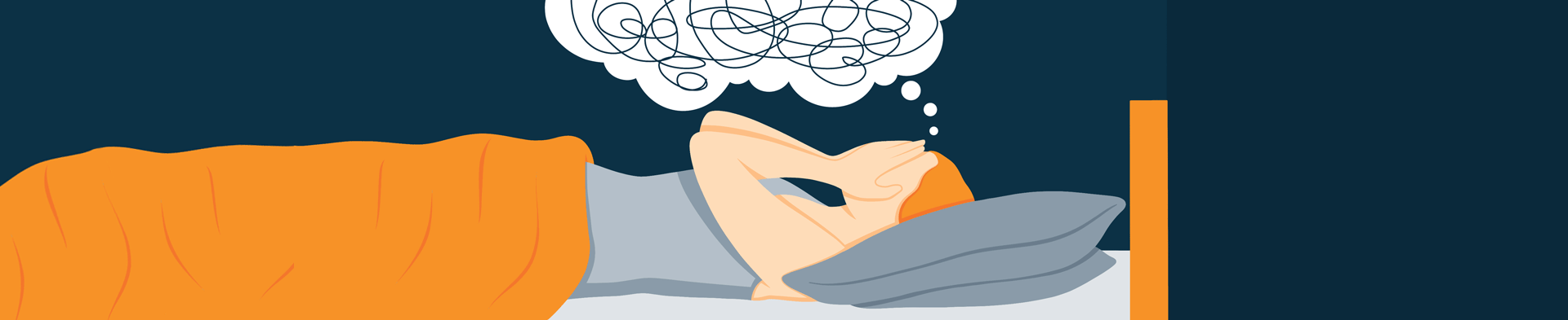 Animated Image of a Woman Having Fear of Going To Sleep Desktop
