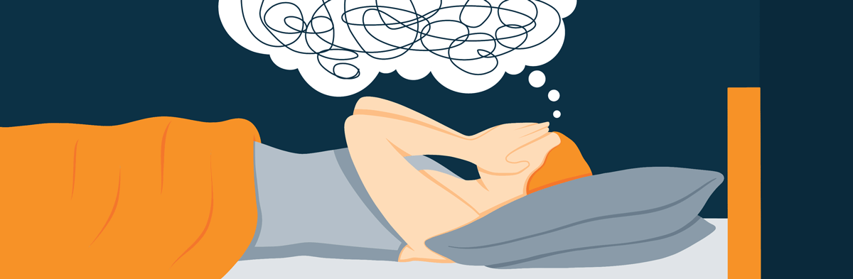 Animated Image of a Woman Having Fear of Going To Sleep Tablet, Mobile Animated Image of a Woman Having Fear of Going To Sleep Tablet, Mobile