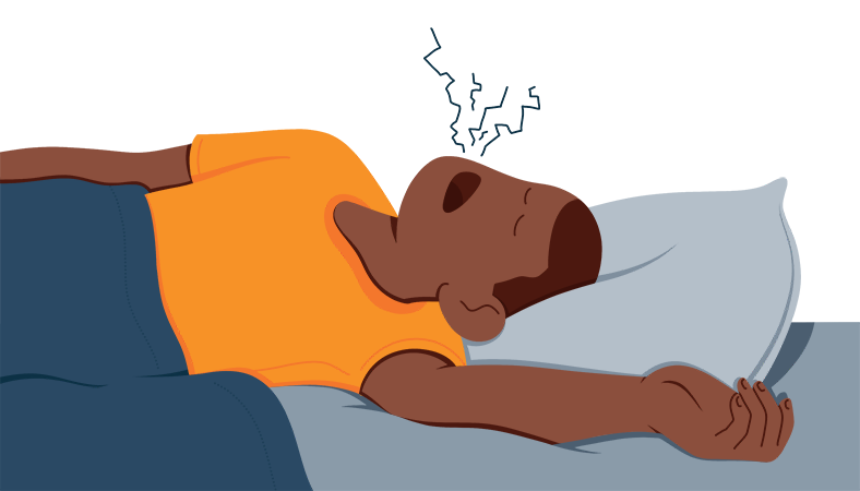 Illustration of a Man Snoring While Sleeping