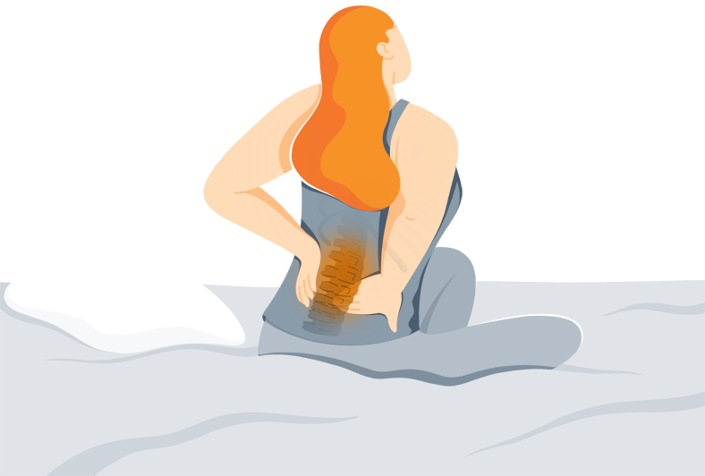Illustration of a Woman Suffering from Spinal Stenosis