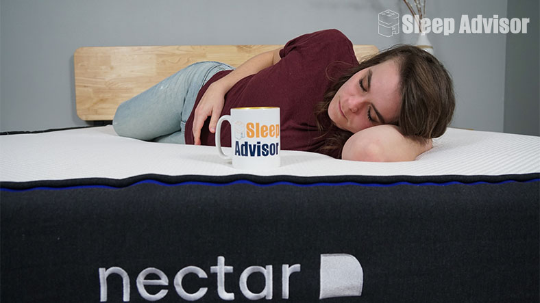 Image Showing Emma Sleeping on a Nectar Original Mattress Image Showing Emma Sleeping on a Nectar Original Mattress