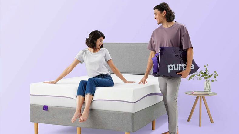 Image of a Couple Enjoying Their New Purple Mattress Image of a Couple Enjoying Their New Purple Mattress