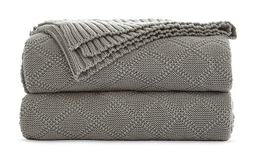 Product-image-of-Cable-Knit-Cotton-Light-Grey-Throw-Blanket Product image of Cable Knit Cotton Light Grey Throw Blanket