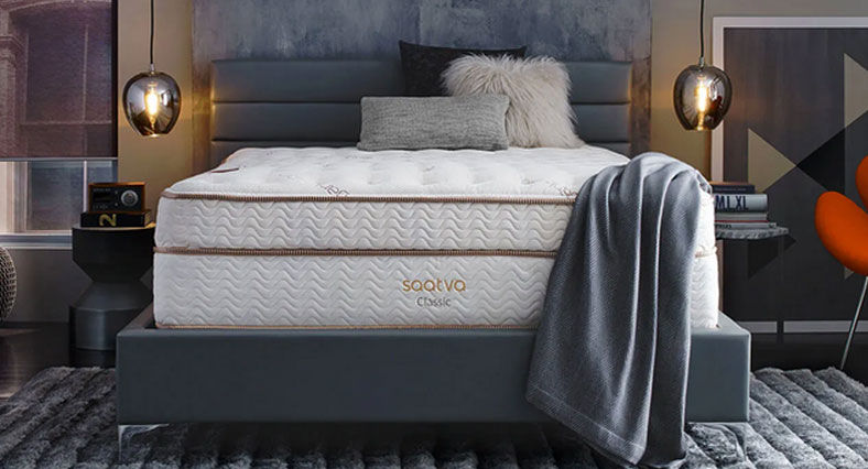 Saatva Classic Mattress on a Bed Saatva Classic Mattress on a Bed