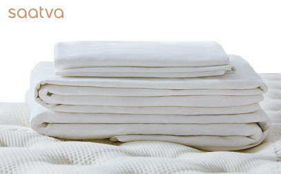 saatva organic percale sheet set product