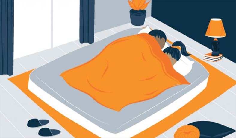 couple-sleeping-on-a-mattress-that-is-placed-on-the-floor couple sleeping on a mattress that is placed on the floor