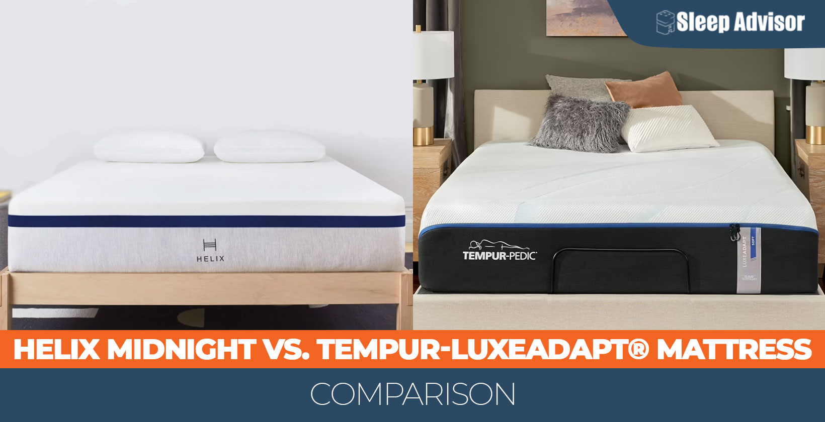 Helix Midnight vs. Tempur-Pedic TEMPUR-LuxeAdapt® Bed Comparison