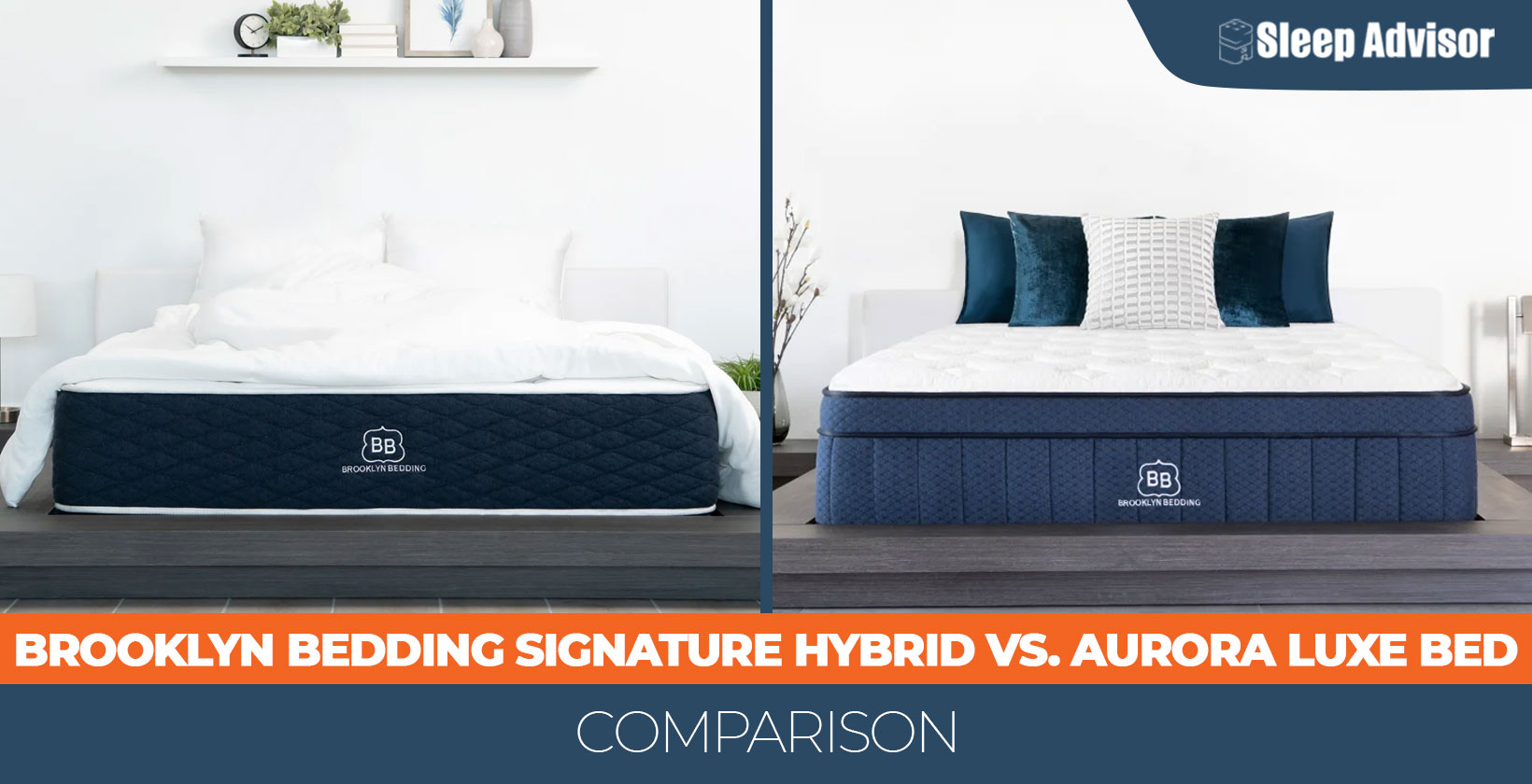 Brooklyn Bedding Signature Hybrid vs. Aurora Luxe Bed Comparison
