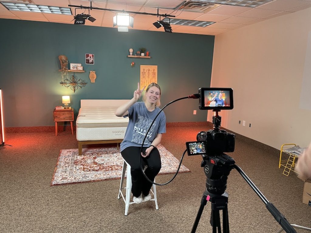 Sleep Advisor’s Product Review Process 2 Julia Forbes, the lead Sleep Advisor product tester, in our mattress testing facility