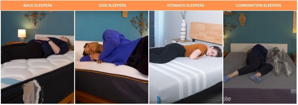 Our testers test each sleeping position to make sure each mattress fits the right sleeper
